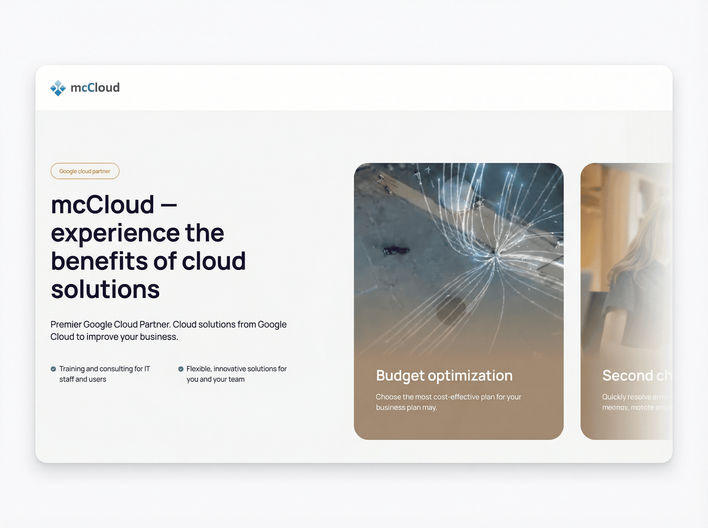 McCloud – cloud services company website